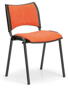 Konfereční židle čalouněná Smart oranžová, černý kov, židle konferenční