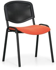Konfereční židle čalouněná Viva Mesh oranžová, černý kov, židle konferenční