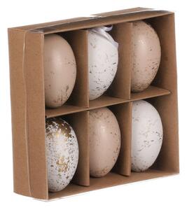 Velikonoční vajíčka hnědá a bílá 6cm- 6 ks