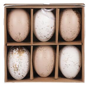 Velikonoční vajíčka hnědá a bílá 6cm- 6 ks