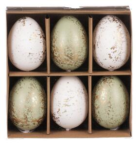 Velikonoční vajíčka zelená a bílá 6cm- 6ks