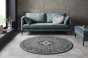 Nouristan - Hanse Home koberce Kruhový koberec Mirkan 104436 Dark-grey ROZMĚR: 160x160 (průměr) kruh