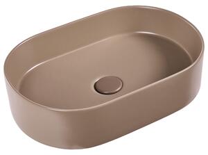 Umyvadlo na desku NICKERIE 50 x 33 cm Keramika Taupe