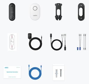 Reolink D340W - 5MP videozvonek se zvoněním, 2,4/5 GHz Wi-Fi, detekce osob, obousměrný zvuk, spolupracuje s NVR, bílý