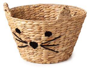 Compactor dětský koš na hračky FABBLE M - Kočka, z vodního hyacintu, 35 x 23 x 26 cm