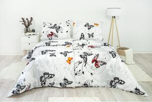Stanex Luxusní povlečení Motýl bílý 100% Bavlna 140x200 / 70x90 cm