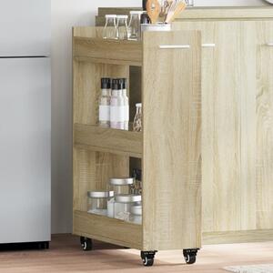 VidaXL Skříňka na kolečkách 60x22x79 cm kompozitní dřevo [869140] Barva: dub sonoma