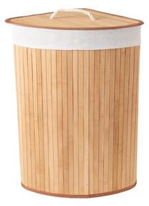 Compactor skládací koš na prádlo BAMBOO, 40 L, rohový, 35 x 35 x 60 cm, bambus, přírodní
