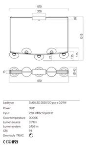Redo 01-3244 - LED Stmívatelný lustr na lanku SINCLAIR LED/35W/230V CRI 93 IP21