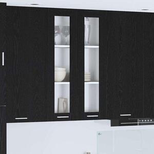 Závěsná skříňka - Nástěnná skříňka do kuchyně - Úložné řešení do kuchyně - Moderní design - 60 x 100 cm - Černý dub