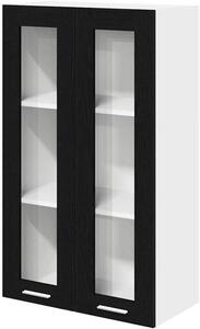 Závěsná skříňka - Nástěnná skříňka do kuchyně - Úložné řešení do kuchyně - Moderní design - 60 x 100 cm - Černý dub