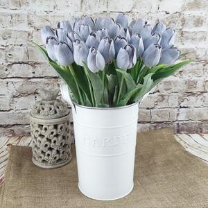 Umělý tulipán bílo- šedý- 43 cm, č. 29