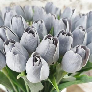 Umělý tulipán bílo- šedý- 43 cm, č. 29