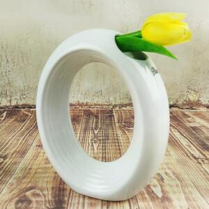 Porcelánová váza ovál- bílá 20 cm