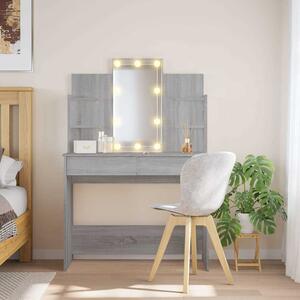 VidaXL Toaletní stolek s LED osvětlením 96 x 40 x 142 cm [862109] Barva: šedá sonoma