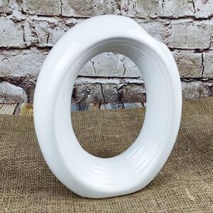 Porcelánová váza ovál- bílá 20 cm