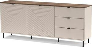 Komoda Evo, kombinace kovu a laminátu, s 3 zásuvkami, rozměry: výška 75,2 cm, šířka 183,4 cm, hloubka 40 cm