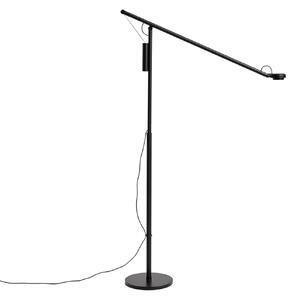 Stojací Lampa HAY, Fifty-Fifty, stmívatelné, Černá, Obývací pokoj, Hliník, Design