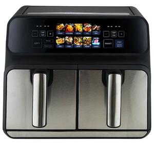 ProfiCook PC-FR 1287 H Dvojitý 8 l Samostatné 2200 W Horkovzdušná fritéza Černá, Nerezová ocel