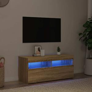 VidaXL TV stolek s LED 90 x 35 x 40 cm kompozitní dřevo [862554] Barva: dub sonoma