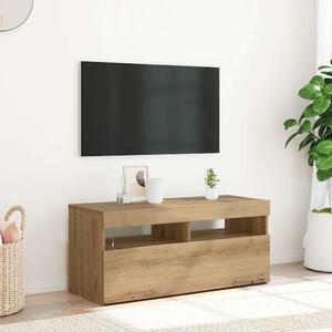VidaXL TV stolek s LED 90 x 35 x 40 cm kompozitní dřevo [862554] Barva: dub artisan