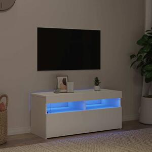 VidaXL TV stolek s LED 90 x 35 x 40 cm kompozitní dřevo [862554] Barva: Bílá