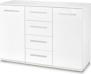 Komoda Lima KM-4 116x82x40 cm komoda do obývacího pokoje bílá
