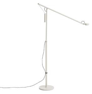 Stojací Lampa HAY, Fifty-Fifty, stmívatelné, Šedá, Obývací pokoj, Hliník, Design