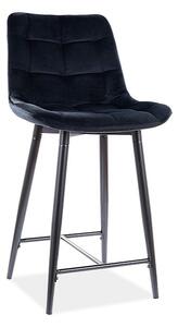 CHIC H2 VELVET barová židle, černá