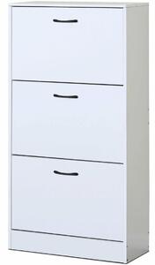 Výklopný botník se 3 přihrádkami COMPACT White, bílá, 3 patra