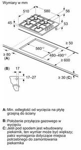 Plynová varná deska BOSCH PBP6B5K80