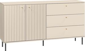 Komoda Sophie, rozměry 160x84,8x40 cm, s reliéfním vzorem, 2 dvířka, 3 zásuvky, vhodná do obývacího pokoje, barva: kašmír