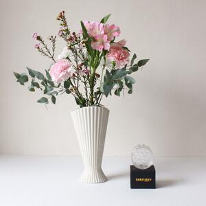Exkluzivní set: váza Fountain Off White 23 cm + aranžovací kroužek Hanataba