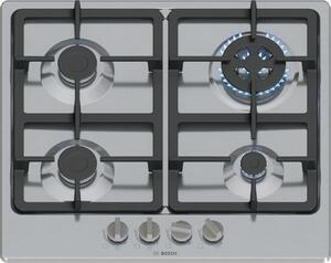 Bosch Serie 4 PGH6B5K90 varná deska Nerezová ocel Vestavěné 60 cm Plynový 4 zóna/zón
