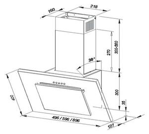 MAAN Vertical PG 60 Kuchyňská digestoř 59,6 cm komínová ocel Bílý