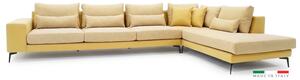 Moderní rohová sedací souprava NICOLE XXL, pravá, béžová (enjoy new lux - 1 beige) / žlutá (enjoy new lux - 11 melon)