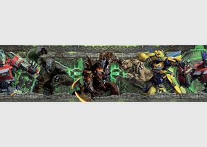 Dětská samolepící bordura na zeď Transformers Útok | 5 m x 13.8 cm | DWBD8037