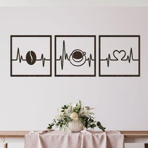 Dřevěný obraz Káva je prostě láska Zvolte barvu dekoru: Wenge | Rozměry (cm): 120x40