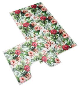 Bellatex Koupelnová a WC předložka Ibišek 3D SADA 60 x 100 cm + 60 x 50 cm