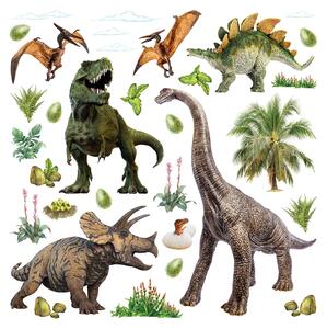Dětská samolepka na zeď Dinosauři | 30 x 30 cm | DDKS3941