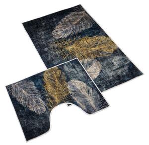 Bellatex Koupelnová a WC předložka Pírko 3D SADA 60 x 100 cm + 60 x 50 cm