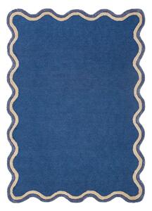 Tmavě modrý ručně tkaný koberec s příměsí vlny 120x170 cm Rivo Wool – Flair Rugs
