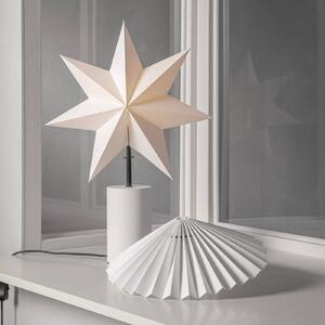 Stolní lampa Stila, bílá, papír/dřevo, hvězda a stínítko