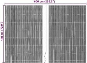 Bambusový plot – zahradní přepážka – zajištění soukromí – rolovací mechanismus – 600 x 180 cm – přírodní vzhled