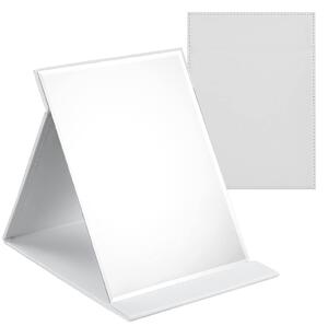 Skládací kosmetické zrcadlo cestovní zrcadlo - 160 x 120 mm - Bílé - Pouzdro zPolyuretankůže