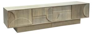 Massive home | TV stolek ART DECO 200cm 3D mangové dřevo, přírodní bílá
