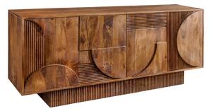 Massive home | Komoda ART DECO 170cm 3D mangové dřevo, hnědá