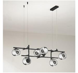Ondaluce - Lustr na lanku JEWEL 6xE14/10W/230V černá/kouřová černá