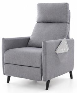 Relaxační polohovací TV křeslo, dřevo/kov/látka, 105x68x80 cm, nohy tmavé/šedá, Dekorino KR20260137