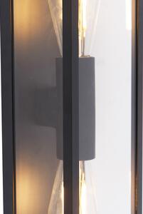Průmyslové nástěnné svítidlo černé 38 cm 2-světlo IP44 - Charlois